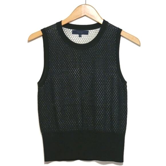 Rachel Roy Crewneck Sleeveless Black and White Knit Sweater Size M - Picture 12 of 12